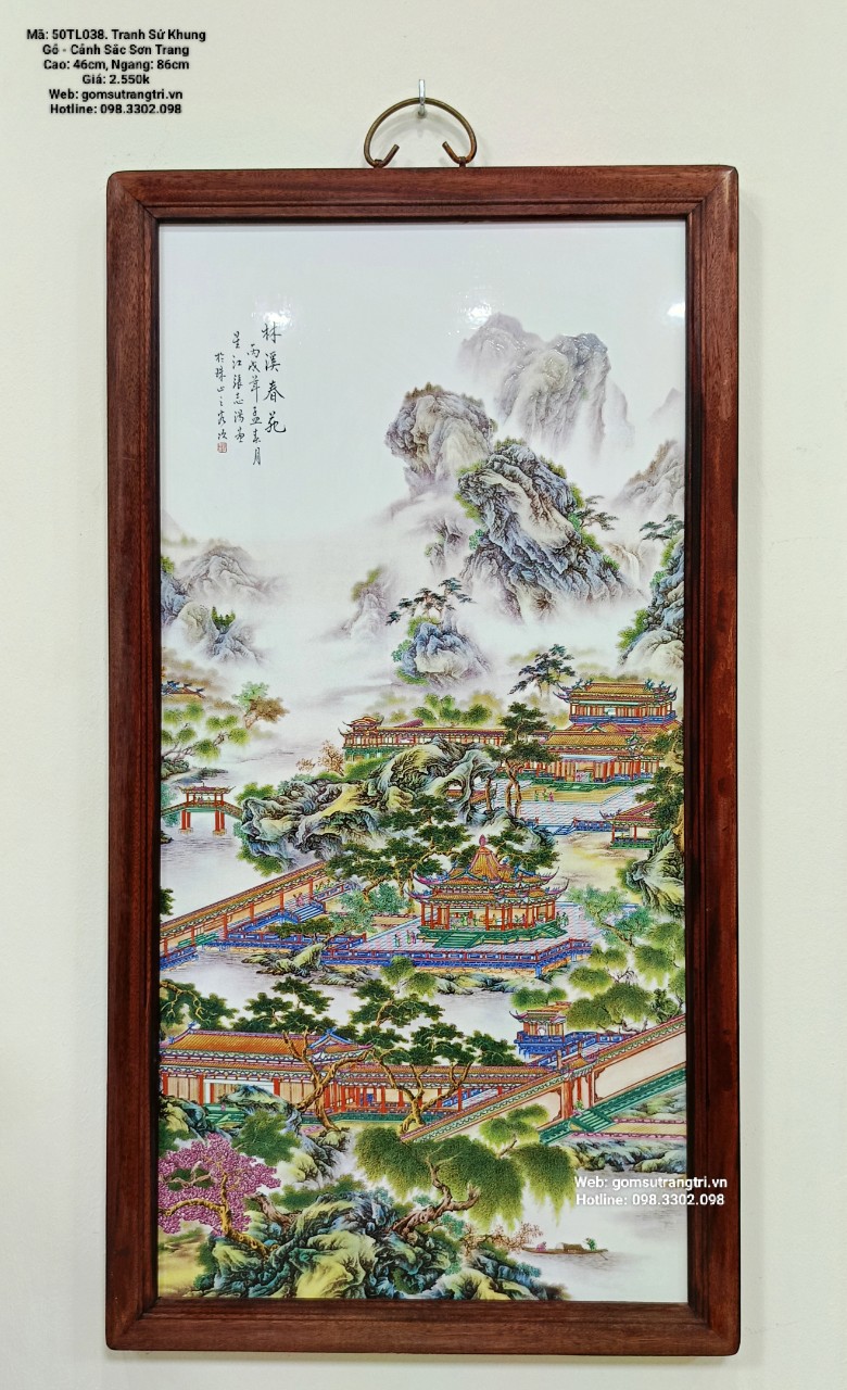 TRANH SỨ KHUNG GỖ - SẮC THU ( VẺ ĐẸP MÙA THU )